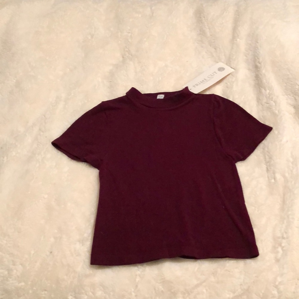Tight-fitted maroon crop top/ never worn